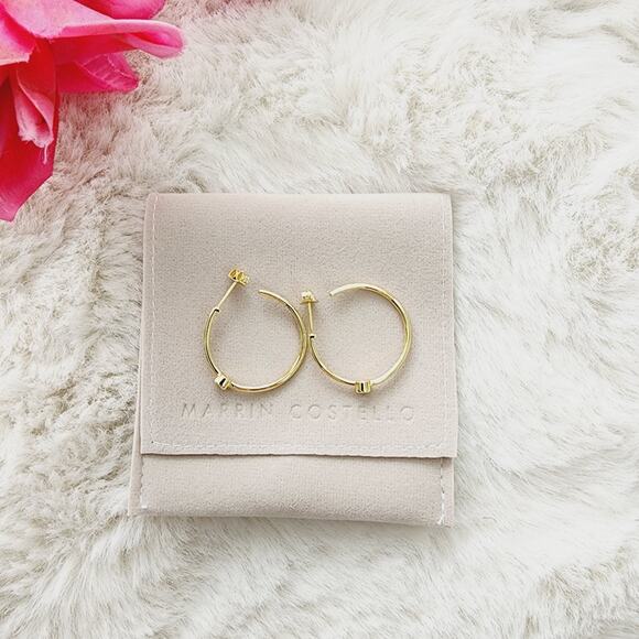 NEW Marrin Costello By Rachel Zoe Mystique 14K Gold Plated Hoop Earrings - Picture 3 of 9